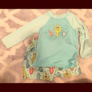 Cactus swim trunks and shirt